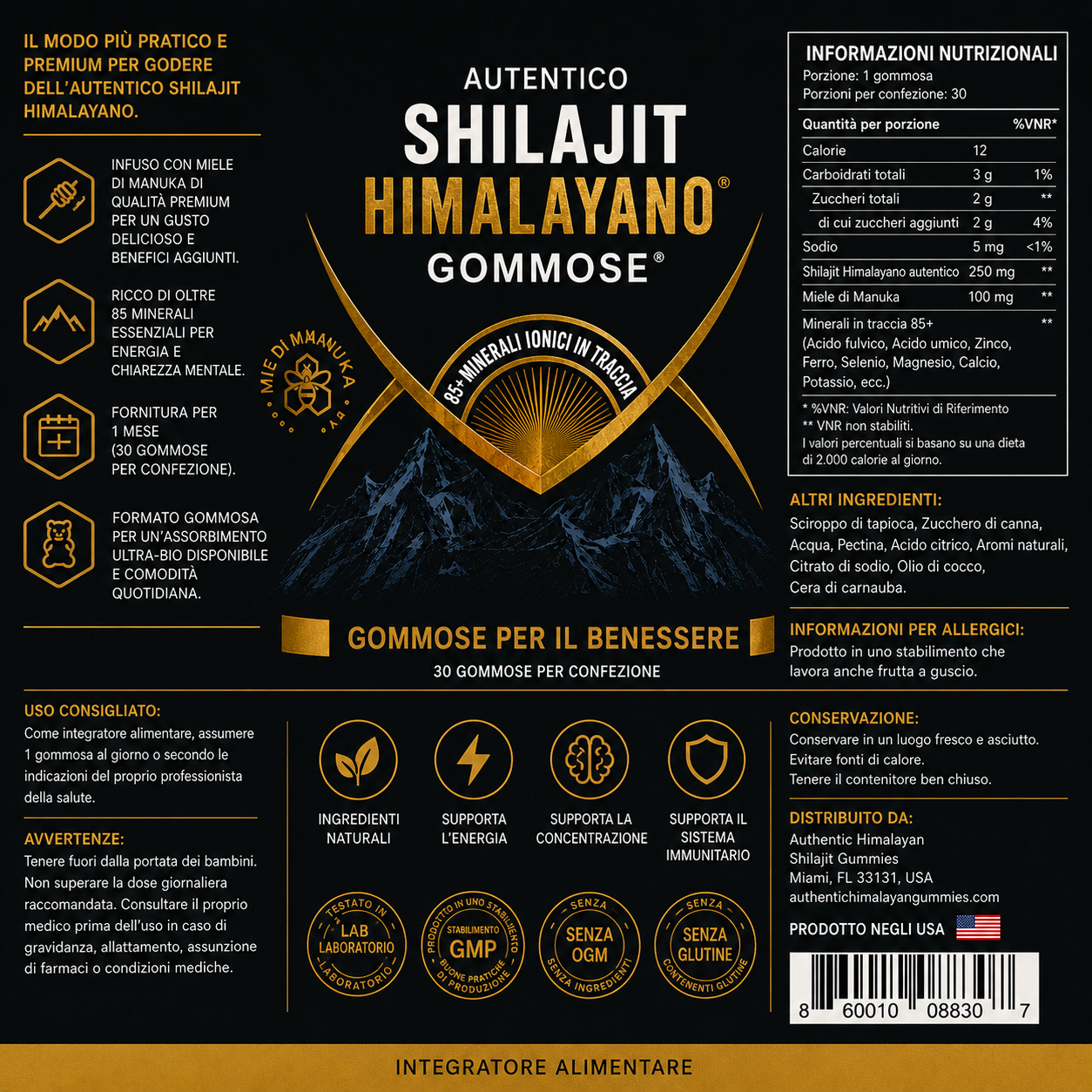 GOMMOSE DI SHILAJIT HIMALAYANO AUTENTICO 100% PREMIUM